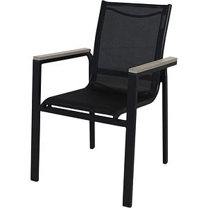 Scaun terasa Aconite, aluminiu, 56 x 58.8 x 87 cm, negru