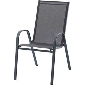 Scaun terasa GOODHOME Brava, 54 x 71.5 x 92.5 cm, sarcina maxima 100 kg, otel si PVC, negru