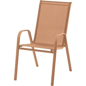 Scaun terasa GOODHOME Brava, 54 x 71.5 x 92.5 cm, sarcina maxima 100 kg, otel si PVC, maro