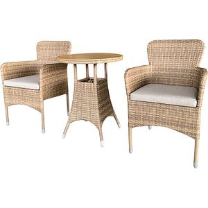 Set mobilier gradina GOODHOME Elos 2, 3 piese, crem