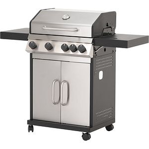 Gratar pe gaz AMAROK, 4 arzatoare, 4 role, argintiu