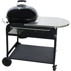 Gratar carbune GOODHOME BBQ Elland, 57cm, 1 suprafata, 4 role, negru