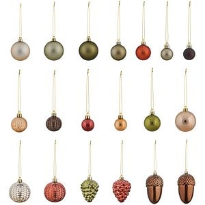 Set globuri brad, 50 bucati, multicolor
