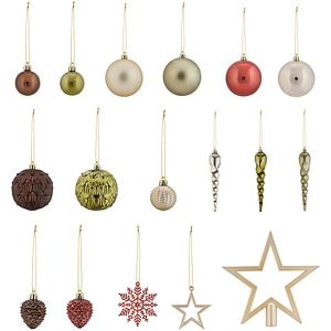 Set globuri brad, 100 bucati, multicolor