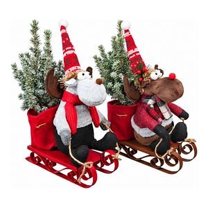 Molid ornamental nins cu suport sanie, H 38 cm