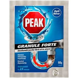 Granule pentru desfundat tevi PEAK Out, Apa rece, 60 g