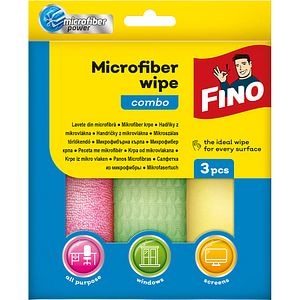 Laveta microfibra FINO, multicolor, 3 bucati