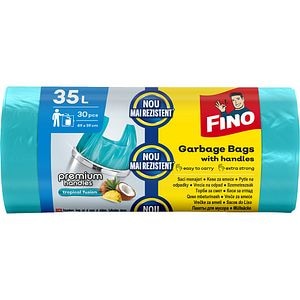 Saci menajeri cu manere FINO Premium, 30 bucati, 35 l, verde
