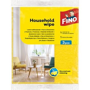 Laveta multifunctionala FINO, galben, 3 bucati