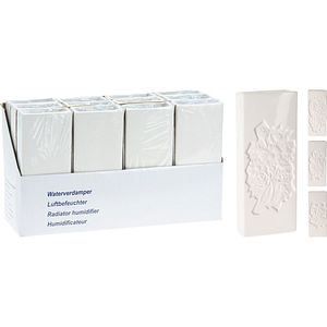 Umidificator pentru calorifer, 20.5 x 8 x 3.5 cm, ceramic, alb, diverse modele cu flori