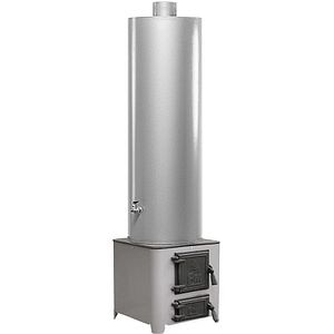 Boiler pe lemne cu focar FM Group, 90l, otel, gri
