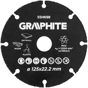 Disc taiere GRAPHITE, lemn, plastic, 125mm, 1buc