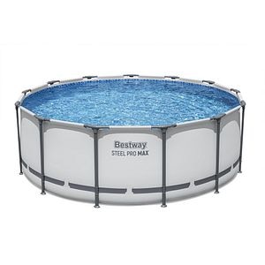 Piscina cu cadru metalic BESTWAY Steel Pro Max, rotunda, 396 x 122 cm, 3352L, cu pompa