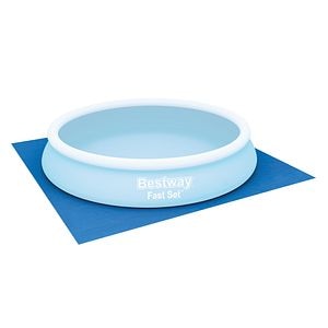 Folie protectie sol pentru piscina BESTWAY, diametru maxim 366 cm, 396x396 cm, albastru