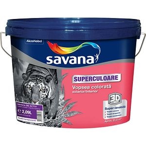 Baza de colorare Savana SuperCuloare, pentru interior/exterior, transparenta, 2.09l
