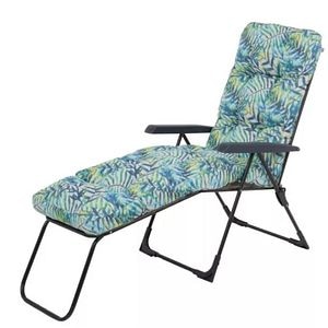 Sezlong pliabil de balcon/terasa/gradina, albastru/verde, 144 x 58 x 102 cm • Patio