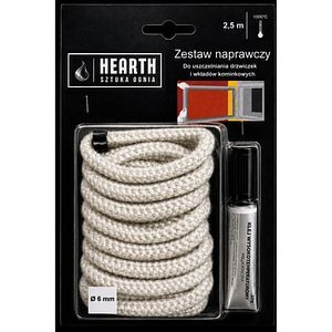 Kit etansare semineu, snur termorezistent D 6 mm si adeziv 28g