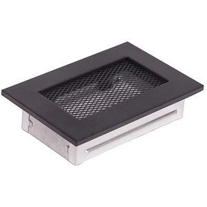 Grila ventilatie semineu, otel, 170 x 110 mm, negru