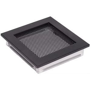 Grila ventilatie semineu, otel, 170 x 170 mm, negru