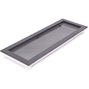 Grila ventilatie semineu, otel, 170 x 490 mm, negru