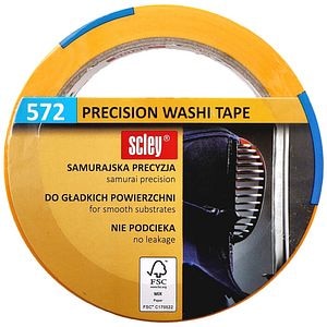 Banda adeziva mascare SCLEY 572 Precision Washi Tape, 25mm x 33m, galben