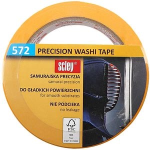 Banda adeziva mascare SCLEY 572 Precision Washi Tape, 48mm x 33m, galben