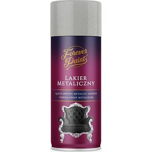 Spray lac metalizat satinat Forever Paints, argintiu, 400 ml