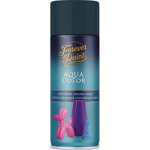 Spray vopsea email universala pe baza de apa Forever Paints Aqua Color, gri antracit lucios (RAL 7016), 400 ml