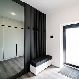 Panou riflaj decorativ, 265 x 15 x 3 cm, slim negru