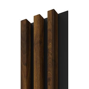 Panou riflaj decorativ, 265 x 15 x 3 cm, slim maro inchis