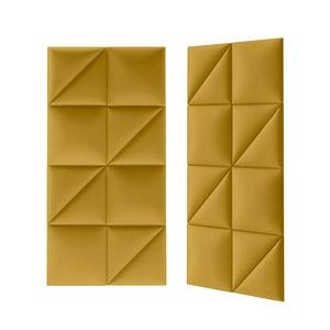 Panou tapitat, galben mustar, patrat, 30 x 30 cm