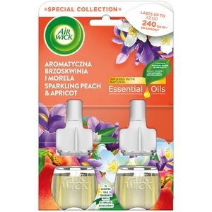 Set rezerve odorizant de camera electric AIR WICK, Piersici si Caise, 2 x 19 ml