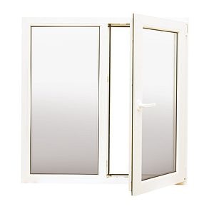 Fereastra termopan FENSTERWELT, PVC, 3 camere, 116 x 116 cm, deschidere fixa + batanta dreapta, alb