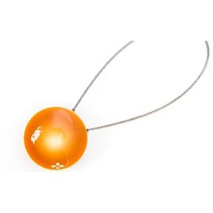 Magnet prindere draperie Pearls, rasina, 19 x 7 cm, portocaliu