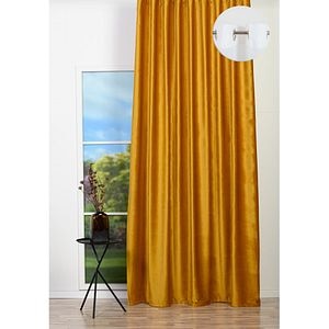 Draperie Adige, inele, 140 x 260 cm, semiopac, mustar