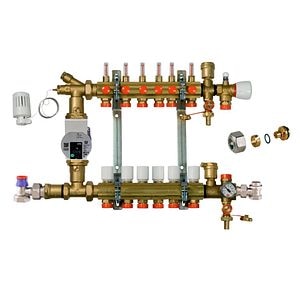 Kit distribuitor incalzire in pardoseala Giacomini, cu grup de pompare, 6 circuite