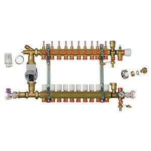 Kit distribuitor incalzire in pardoseala Giacomini, cu grup de pompare, 10 circuite