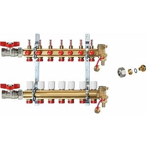 Kit distribuitor incalzire pardoseala Giacomini, fara grup de pompare, 7 circuite