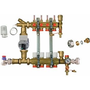 Kit distribuitor incalzire in pardoseala Giacomini, cu grup de pompare, 4 circuite