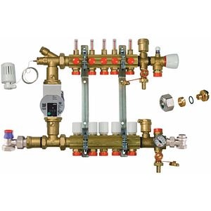 Kit distribuitor incalzire in pardoseala Giacomini, cu grup de pompare, 5 circuite