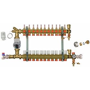 Kit distribuitor incalzire in pardoseala Giacomini, cu grup de pompare, 11 circuite