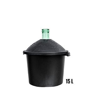 Damigeana sticla 15 L, cu suport PVC
