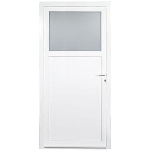 Usa exterior REHAU, cu geam, 5 camere, 1/3, dreapta, PVC, 98 x 198 cm, alb