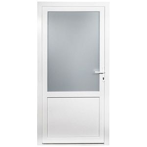 Usa exterior REHAU, cu geam, 5 camere, 2/3, dreapta, PVC, 98 x 198 cm, alb