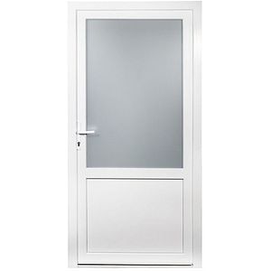 Usa exterior REHAU, cu geam, 5 camere, 2/3, stanga, PVC, 98 x 198 cm, alb