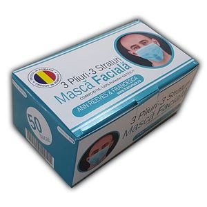 Set 50 masti protectie faciala, 3 straturi