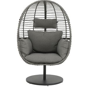 Fotoliu gradina MYRIA Wyloo, otel, 90 x 71.5 x 112 cm, gri inchis