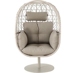 Fotoliu gradina MYRIA Sanso, otel, 90 x 71.5 x 112 cm, gri deschis