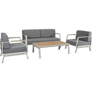 Set mobilier gradina Vienna, aluminiu, 4 piese, gri