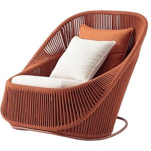 Sezlong terasa LIVINTWIST Belvedere, 106.3 x 104.1 x 111.2 cm, camel dark